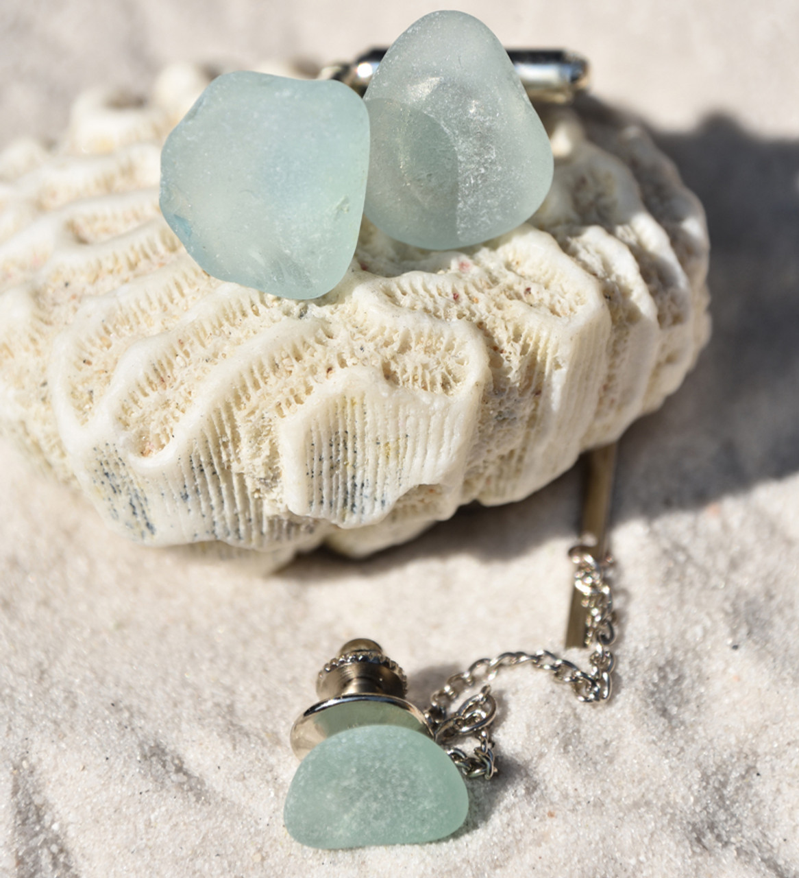 Teal Sea Glass Men's Set