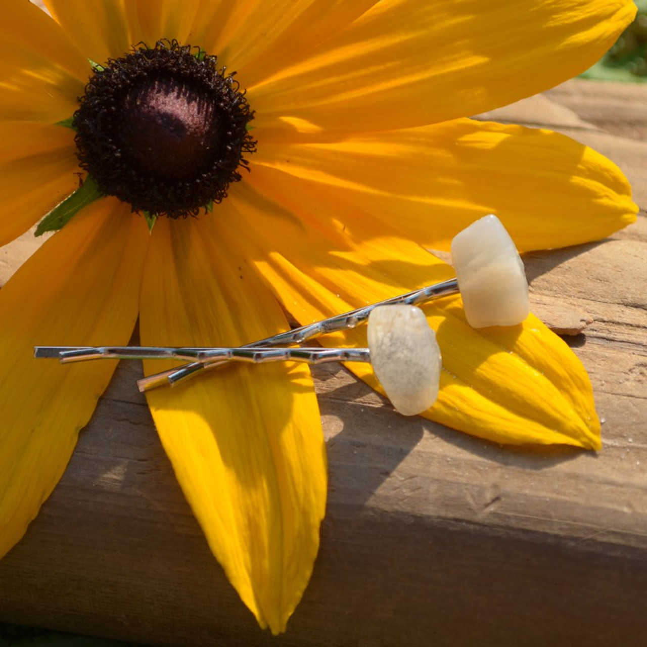 Tumbled Moonstone Hair Pins