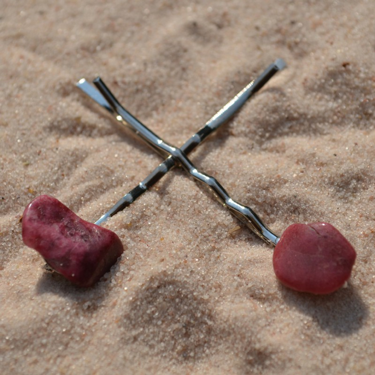 Thulite Stone Hair Pins (Quantity of 2) - Made to Order