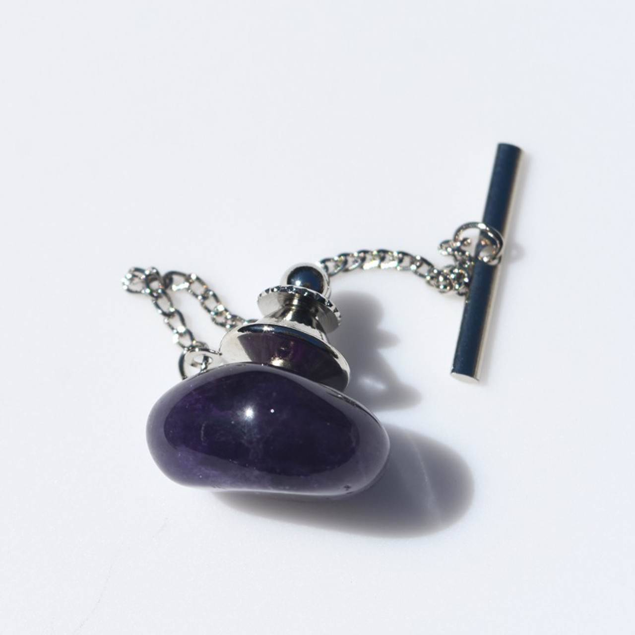 Purple Amethyst Stone Tie Tack