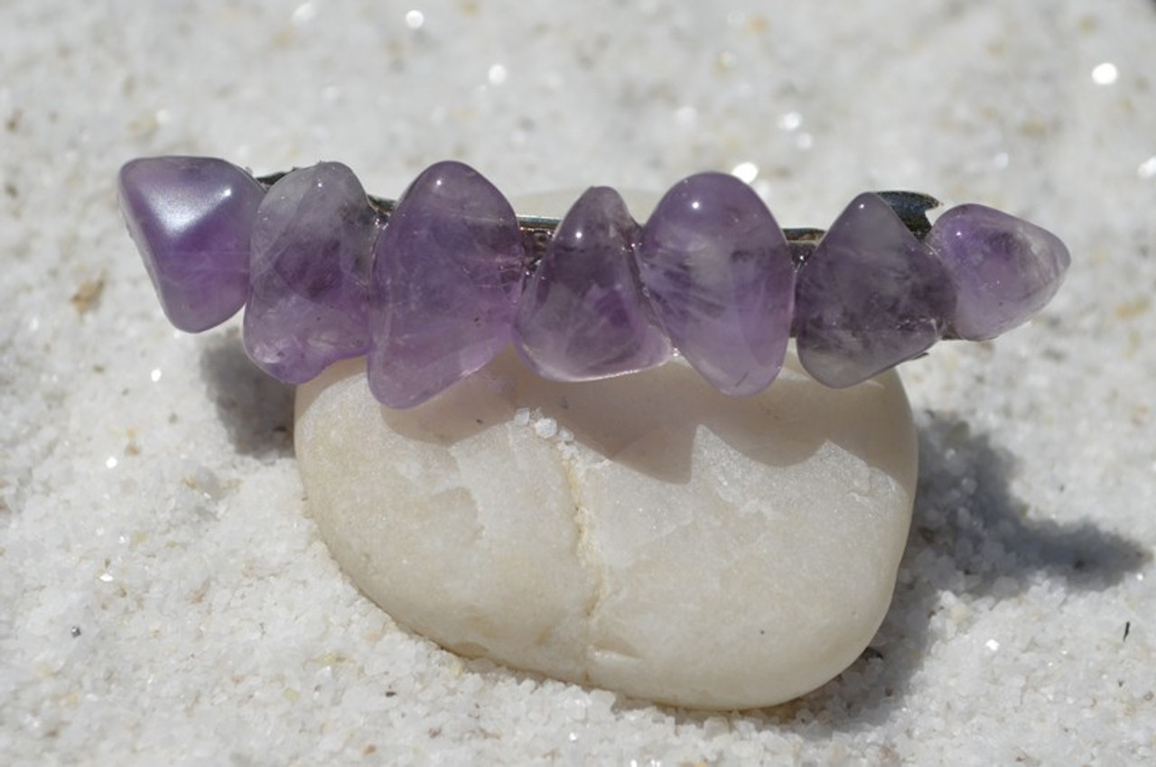 Amethyst Stone French Barrette