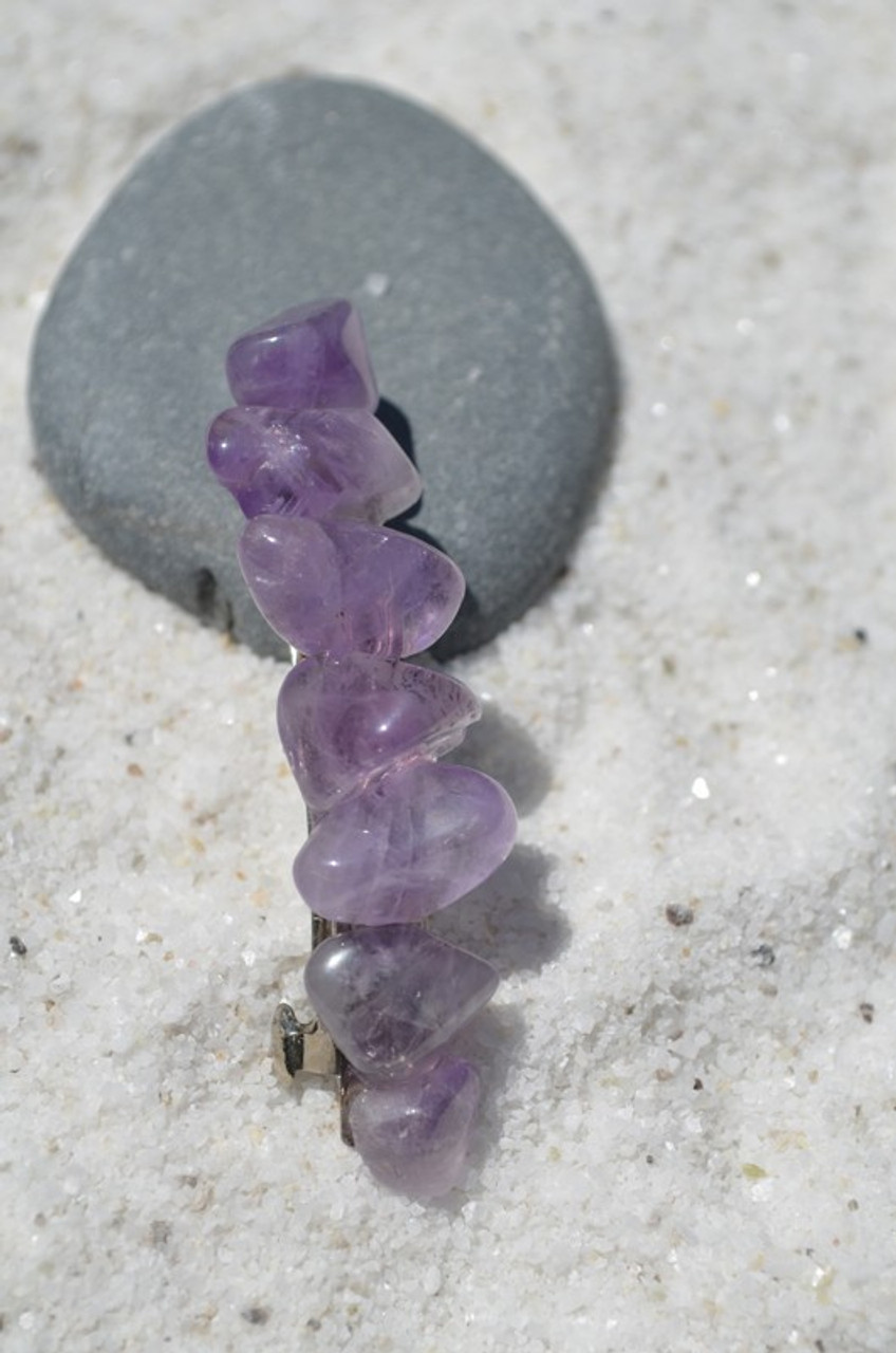 Amethyst Stone French Barrette