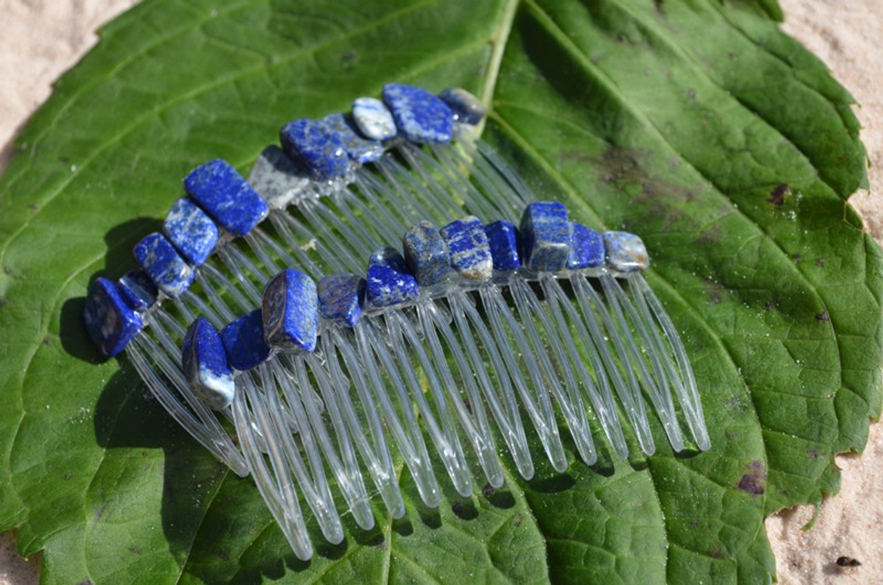 Lapis Lazuli Stone Hair Combs (Quantity of 2) - Made to Order