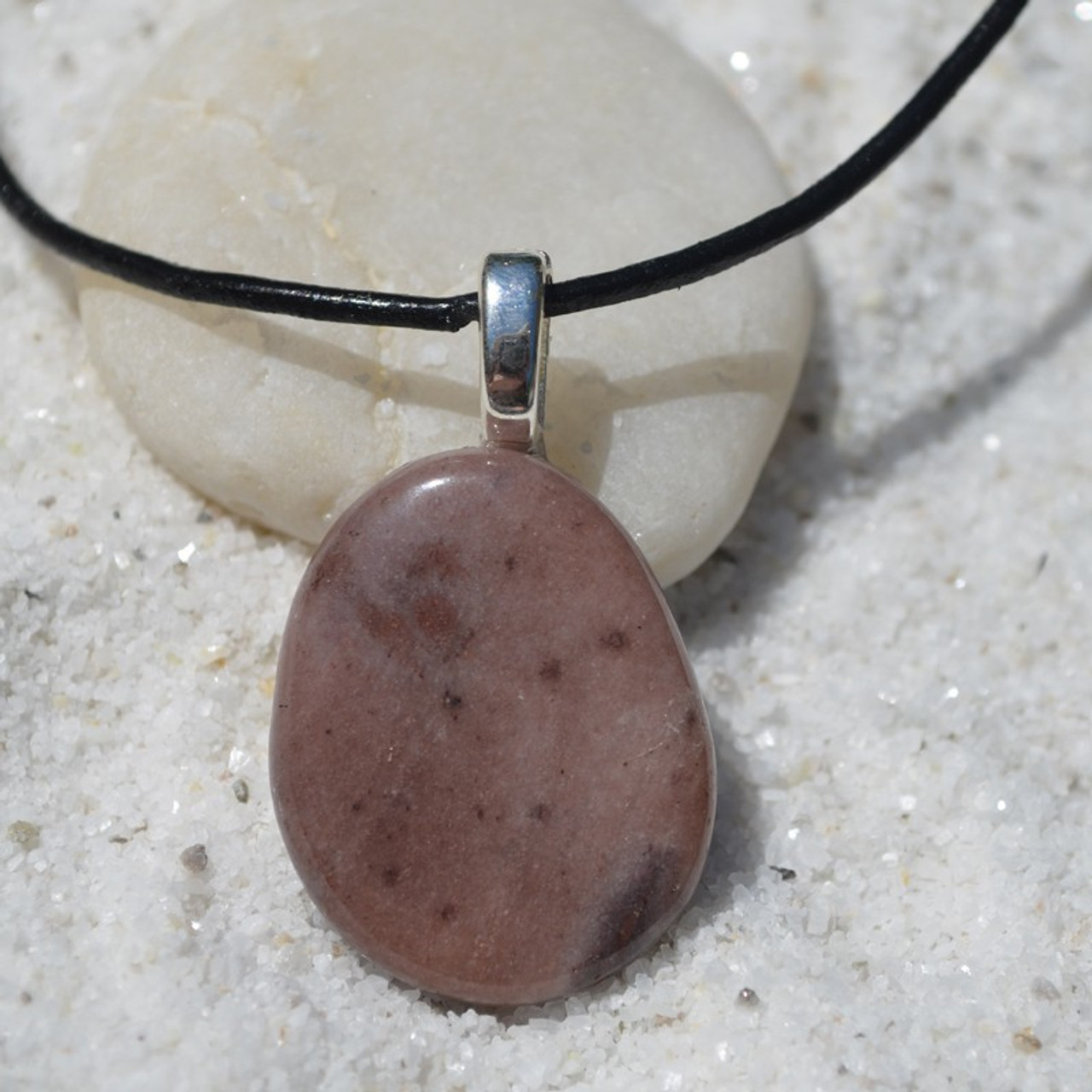 Purple Aventurine Palm Stone Pendant