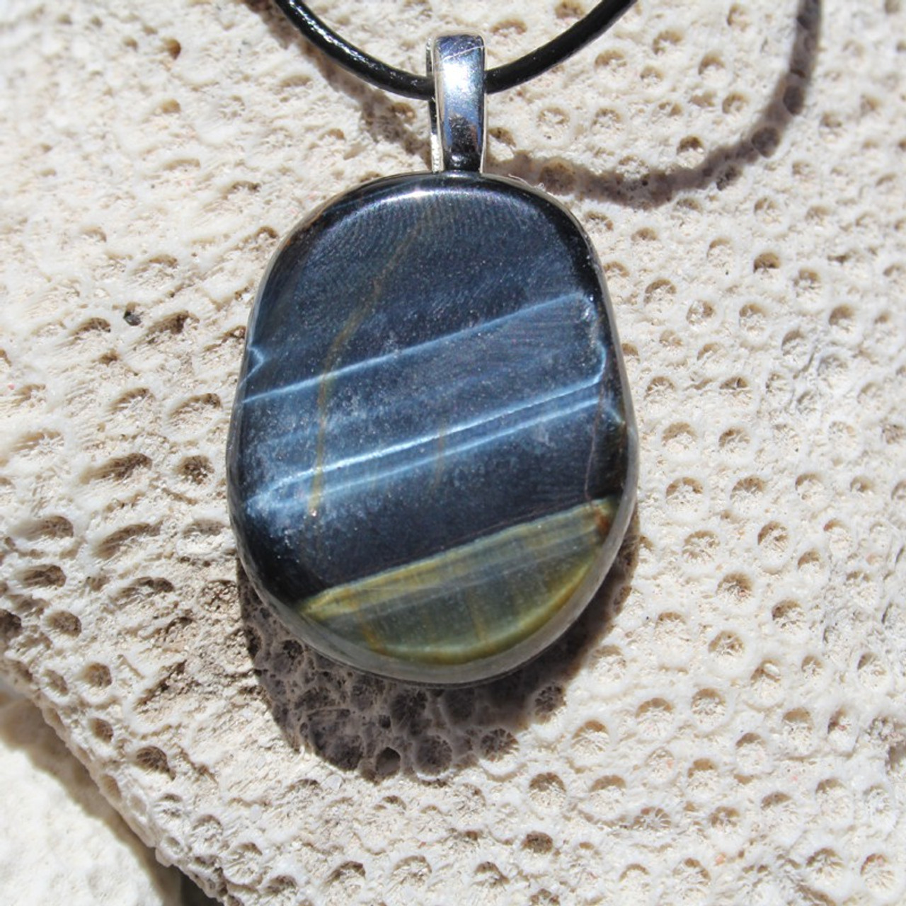 blue tigers eye necklace