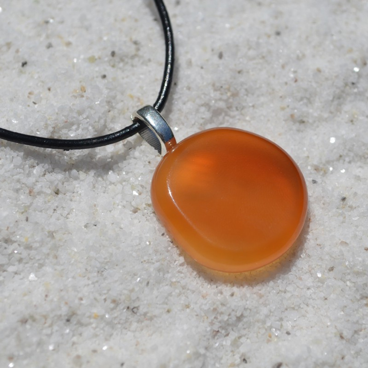 Carnelian Palm Stone Pendant