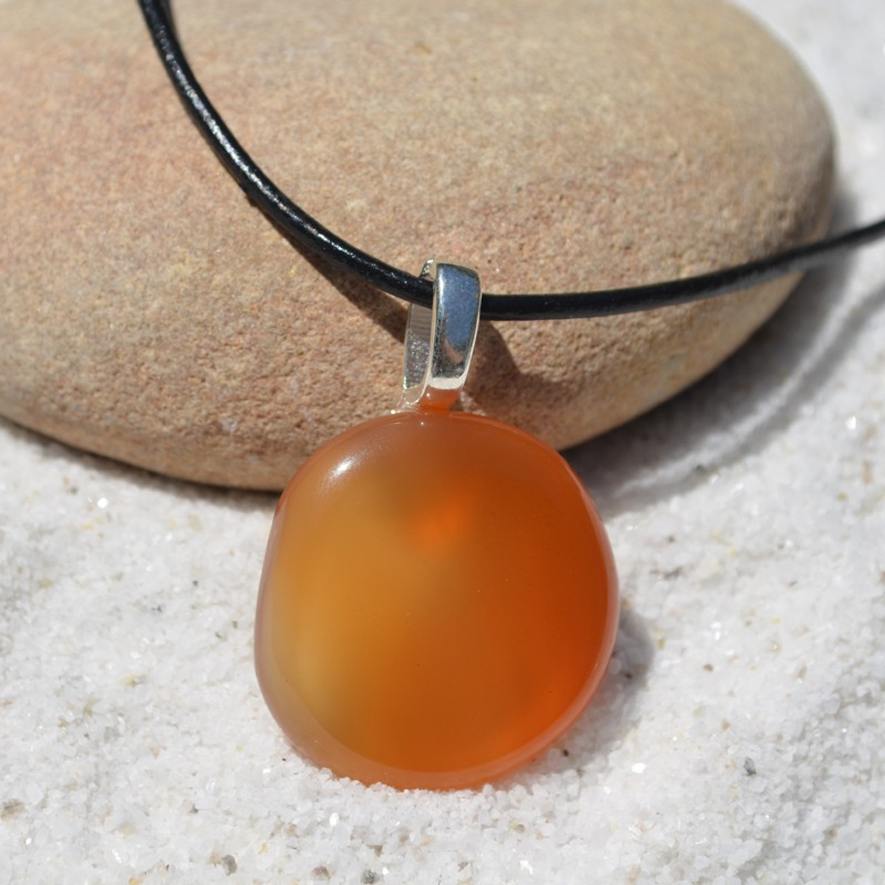 Carnelian Palm Stone Pendant