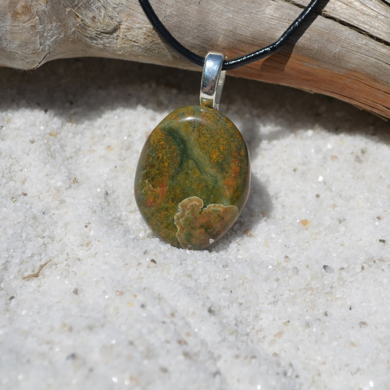 Rhyolite Palm Stone Pendant