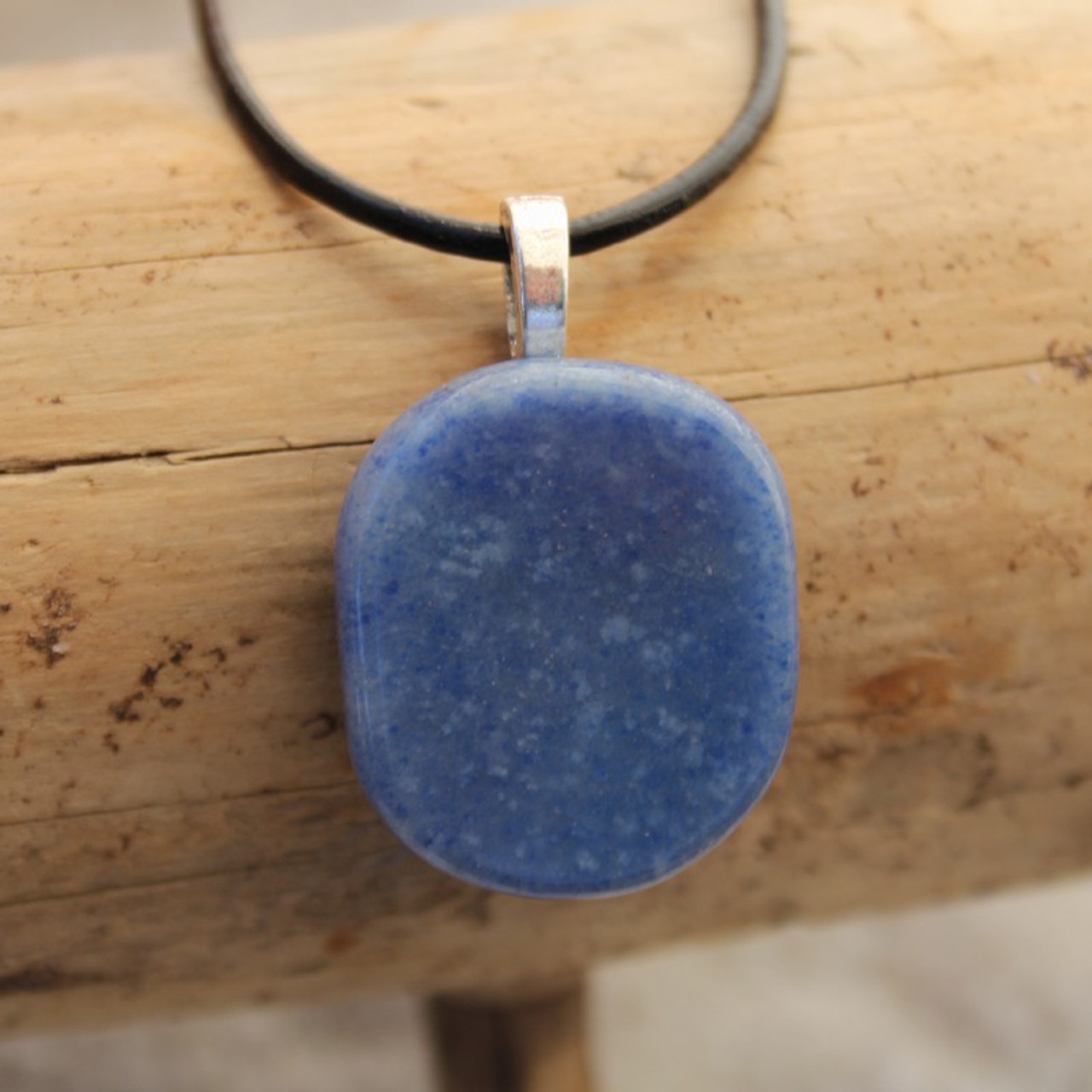 Blue Aventurine Palm Stone  Pendant