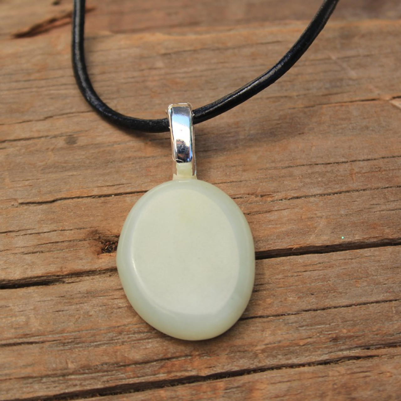 Green Jade Palm Stone Necklace