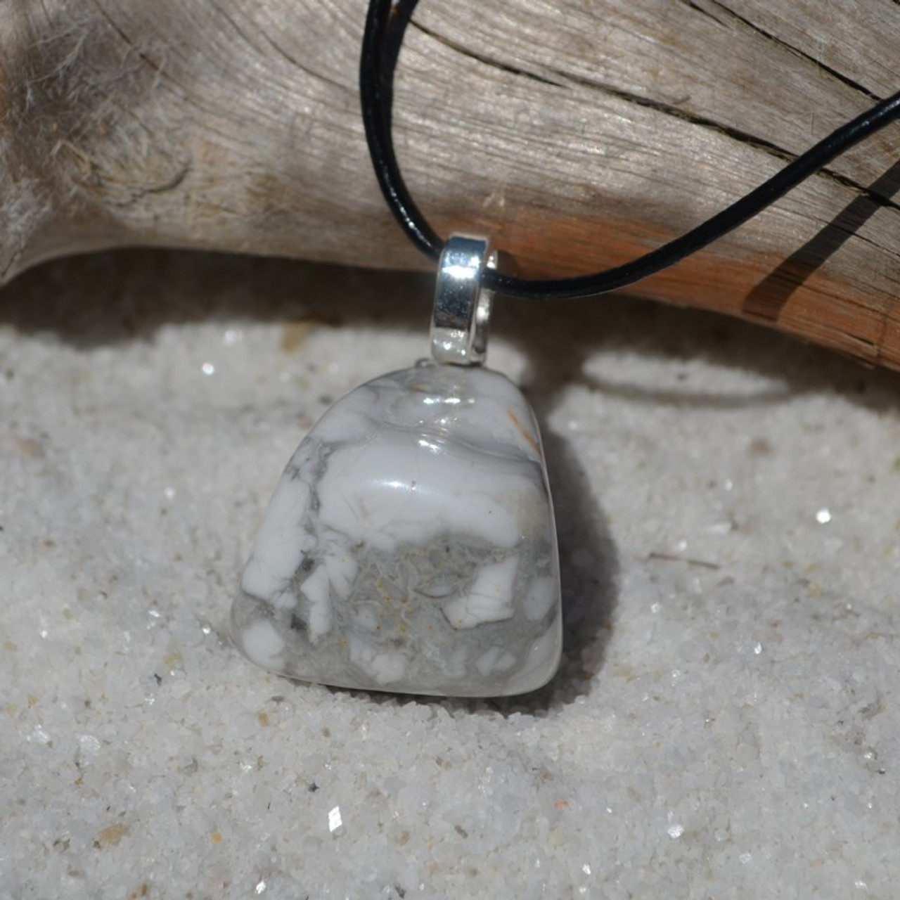 White Howlite Stone Necklace