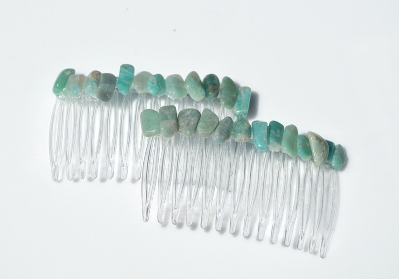 Amazonite Stone Hair Combs