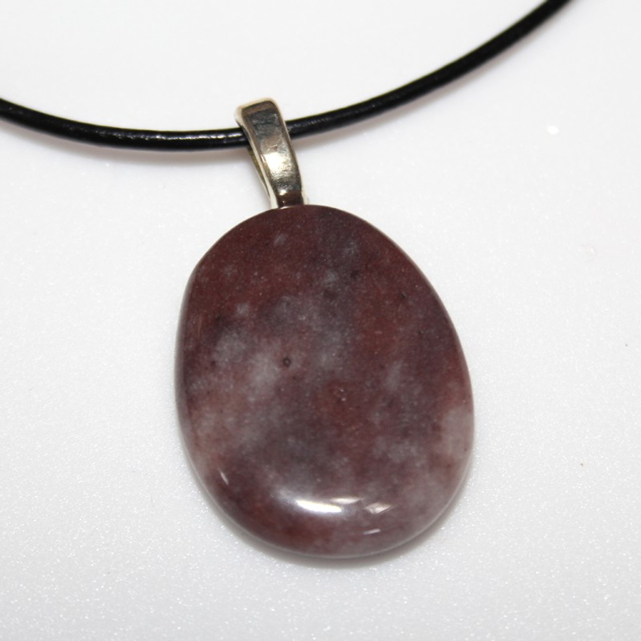 Purple Aventurine Palm Stone on a Leather Thong Necklace - Made to Order