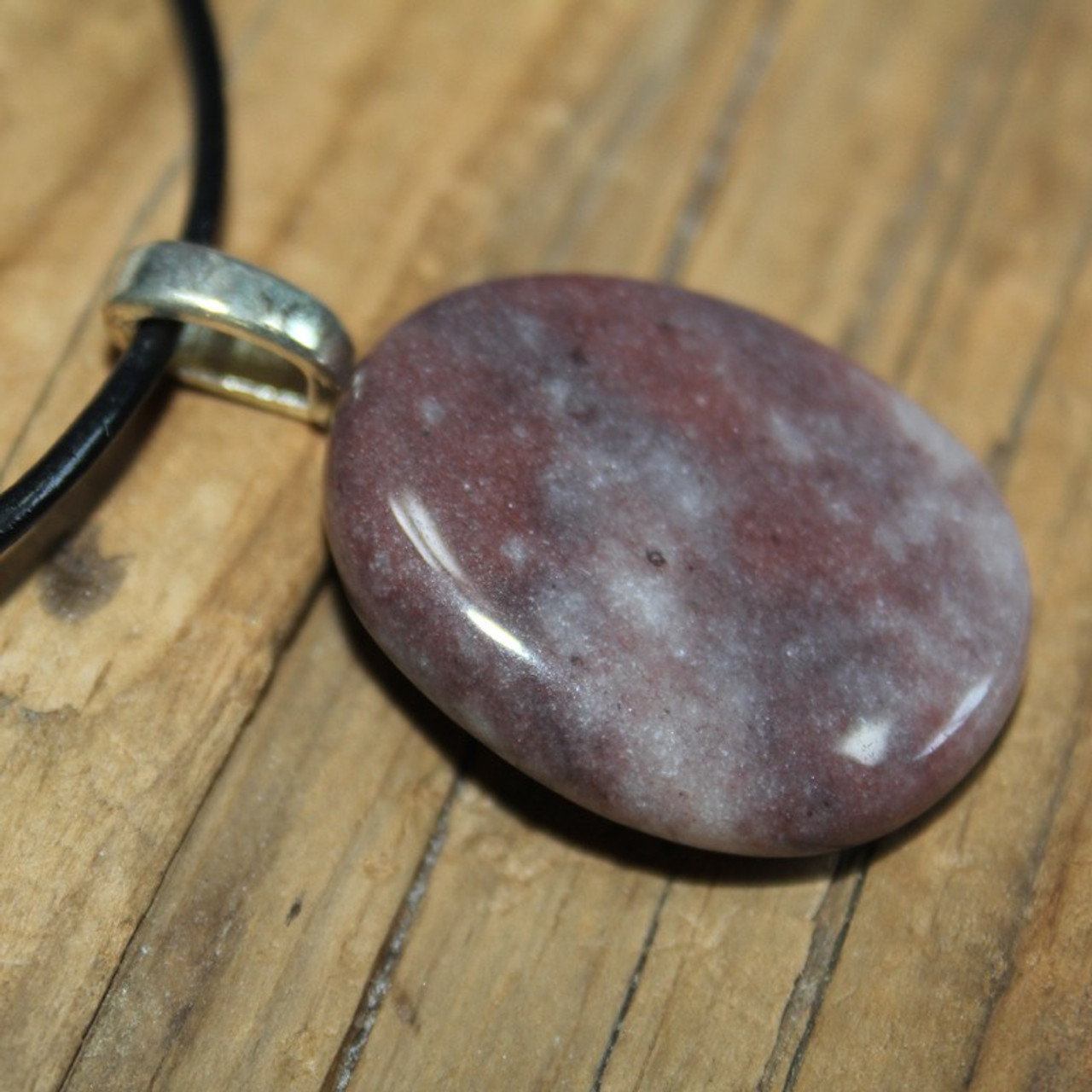 Purple Aventurine Palm Stone Necklace