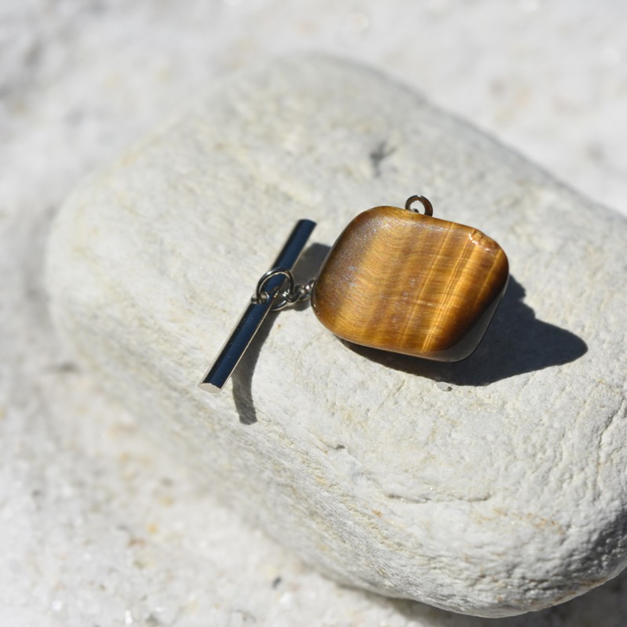 Gold Tiger's Eye Stone Tie Tack 