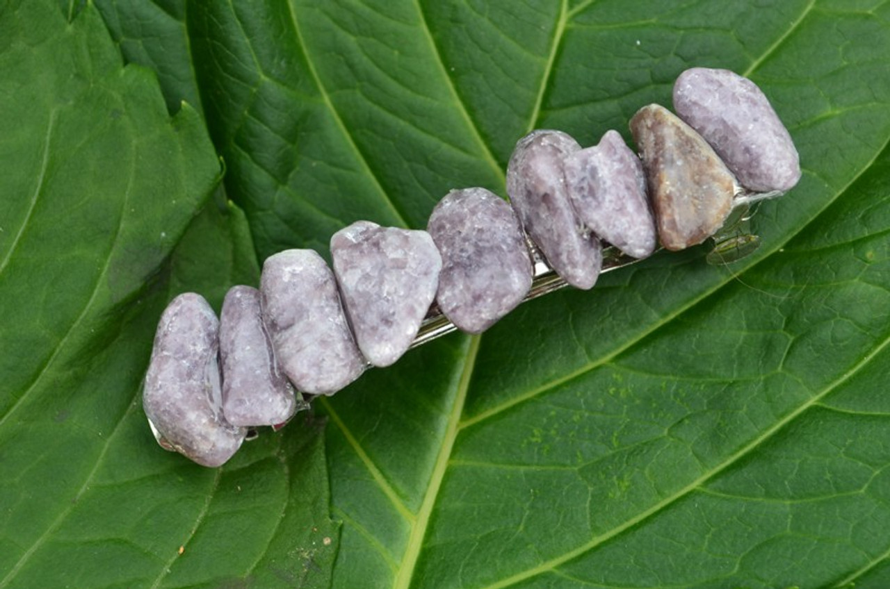 Lepidolite Stone French Barrette Hair Clip