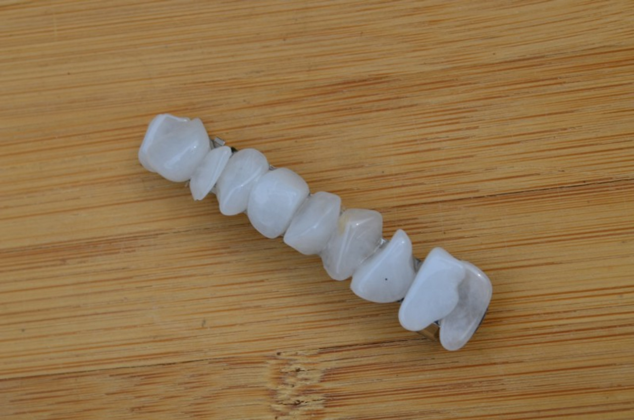 Snow Quartz Stone French Barrette Hair Clip - 60 MM - Made to Order