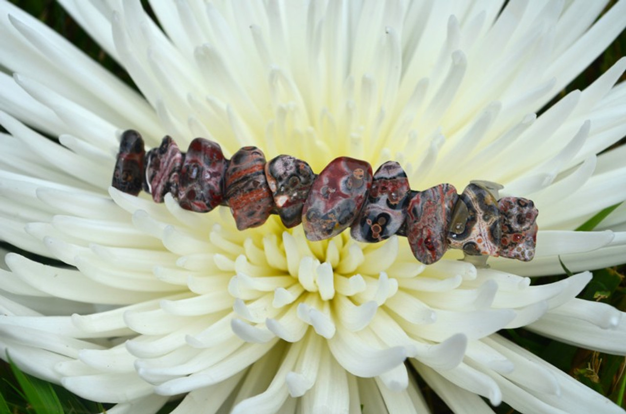 Leopard Skin Jasper  Stone French Barrette