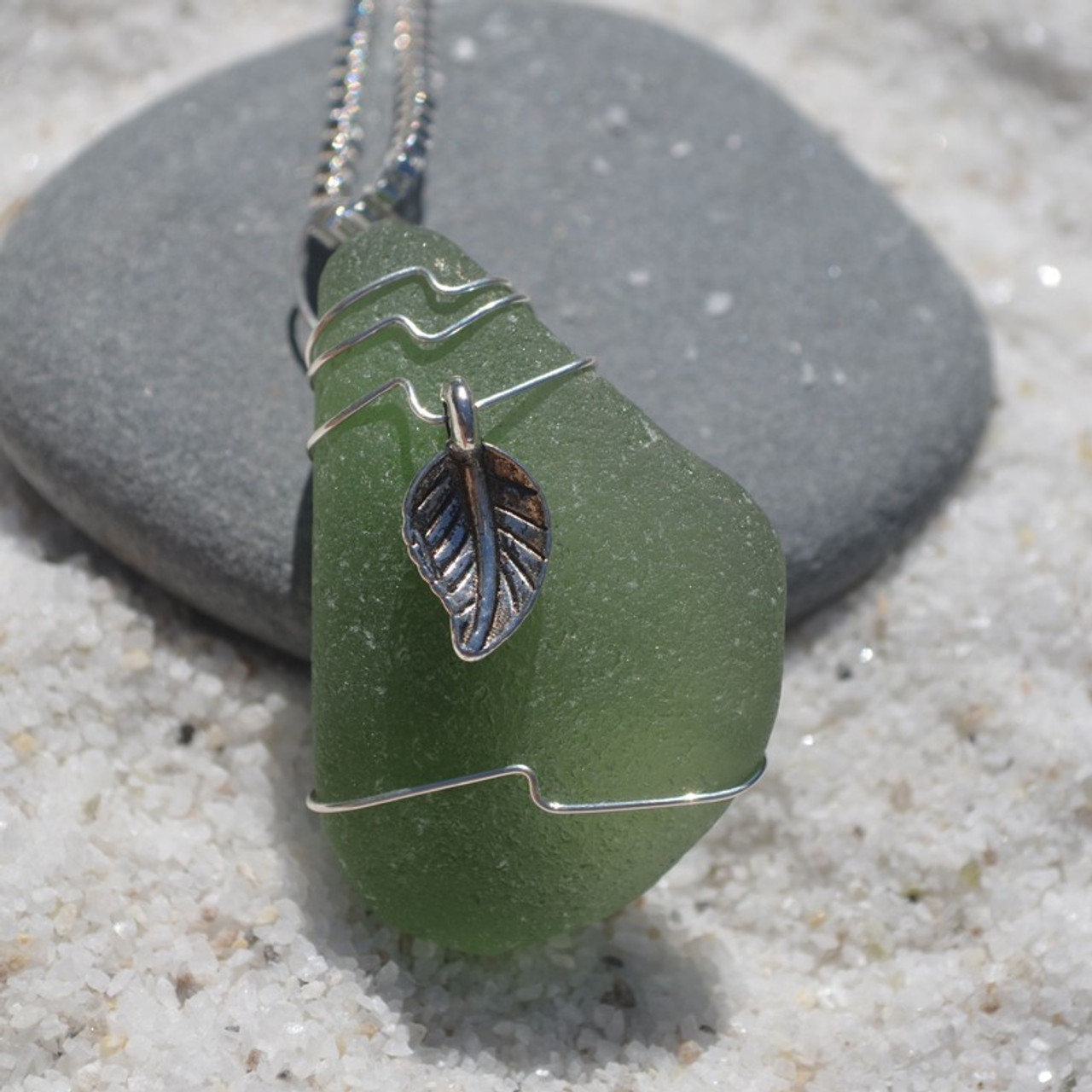 Wire Wrapped Leaf Necklace