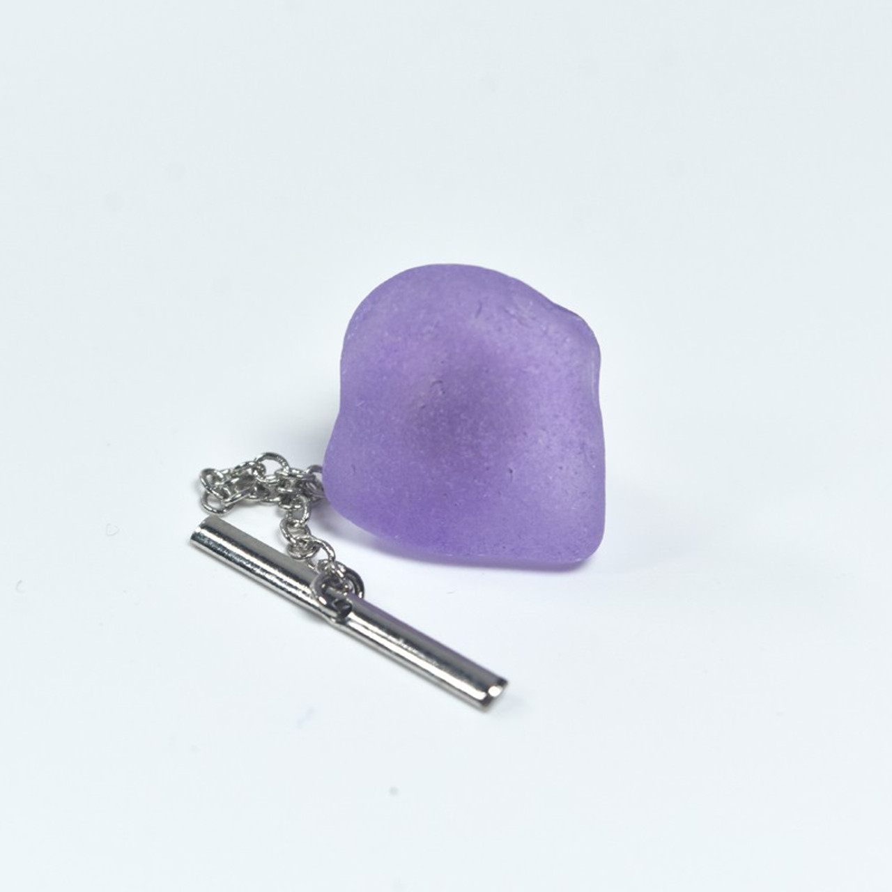 Purple Sea Glass Tie Tack