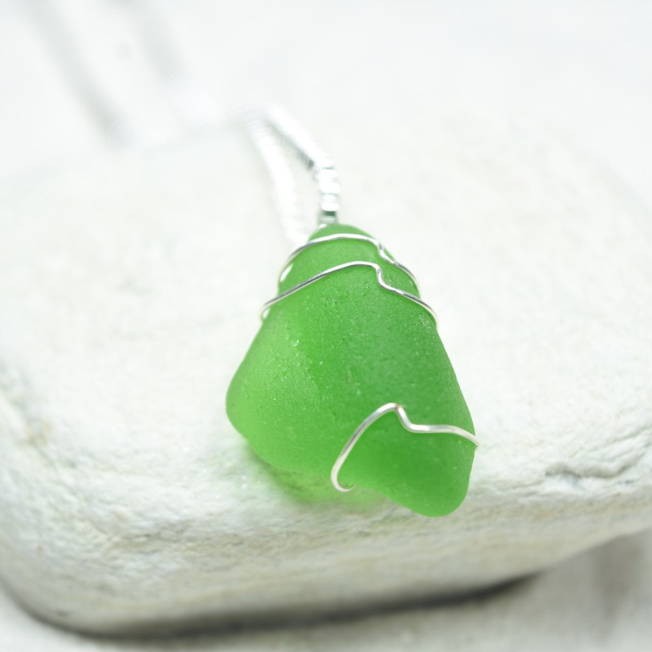 Green Sea Glass Necklace