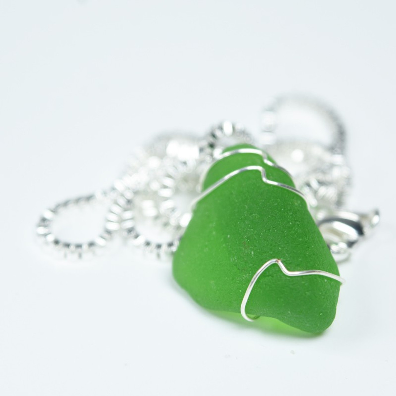 Green Sea Glass Pendant