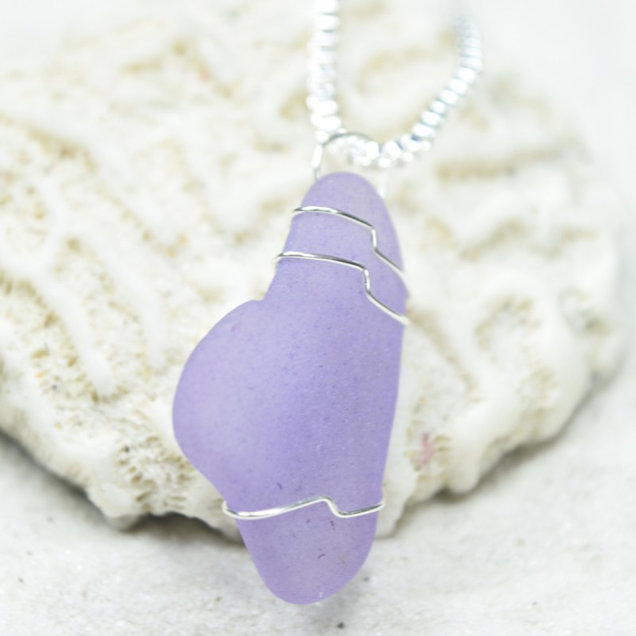 Purple Sea Glass Necklace