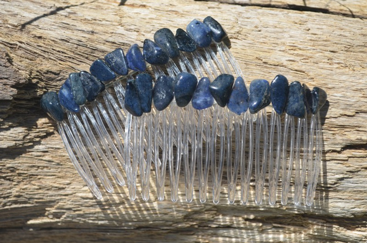 Dumortierite Stone Hair Combs