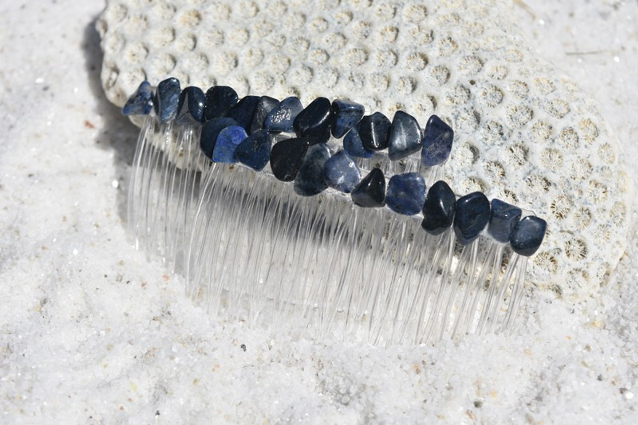 Dumortierite Stone Hair Combs