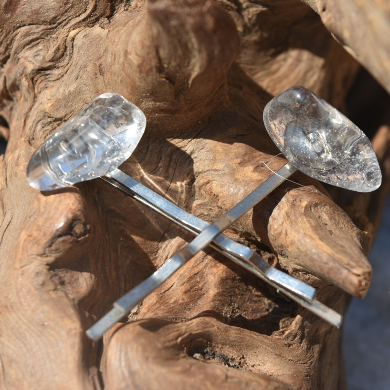 Crystal Quartz  Stone Hair Pins 