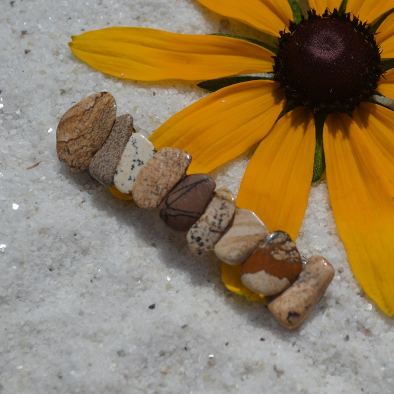 Picture Jasper Stone French Barrette - 60 mm - Made to Order