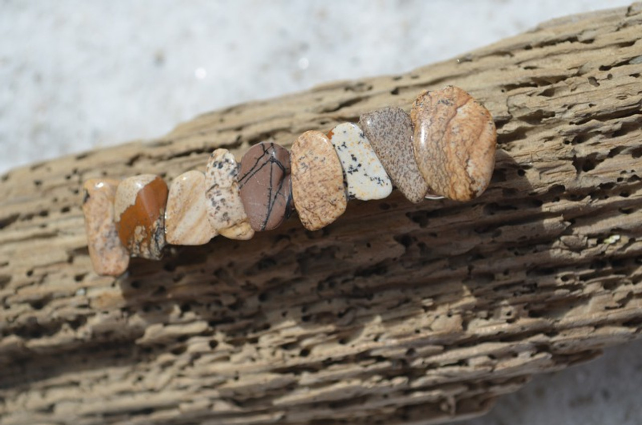 Picture Jasper Stone French Barrette - 60 mm - Made to Order