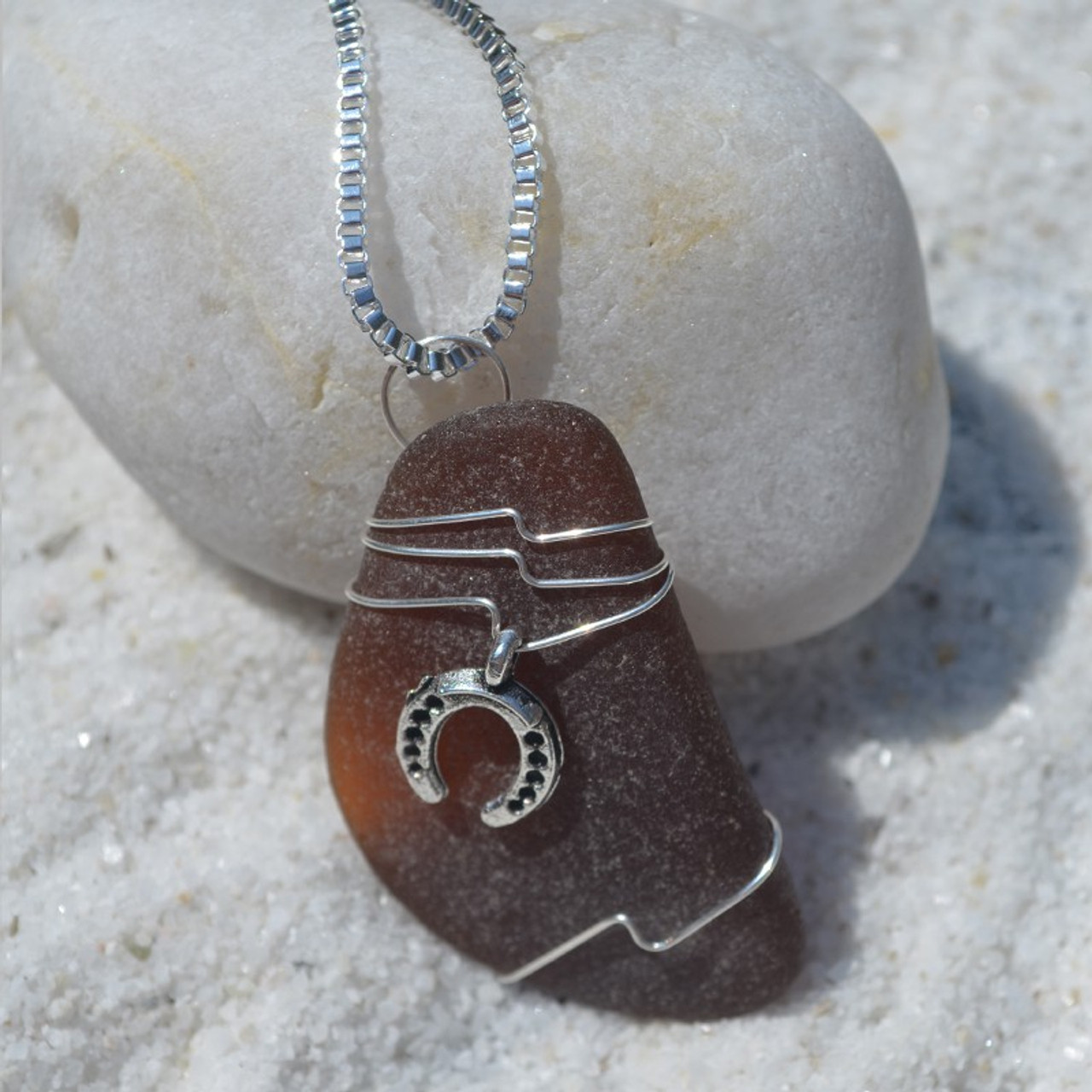 Wire Wrapped Horse Shoe Necklace