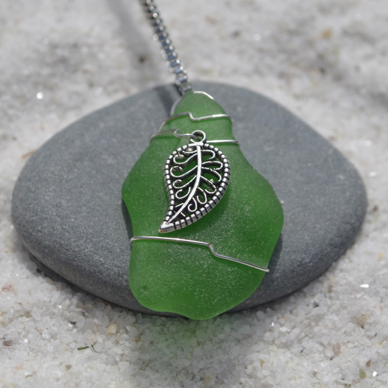 Wire Wrapped Leaf Necklace