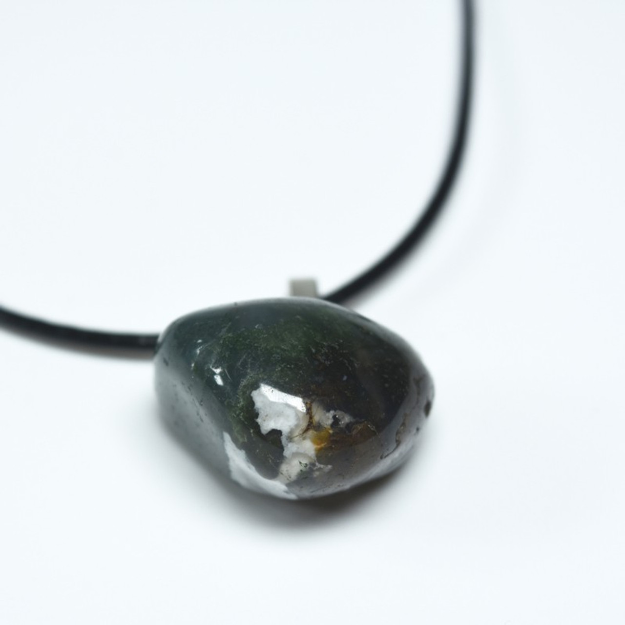 Green Moss Agate Pendant and Necklace - Choose Sterling Silver Chain or ...