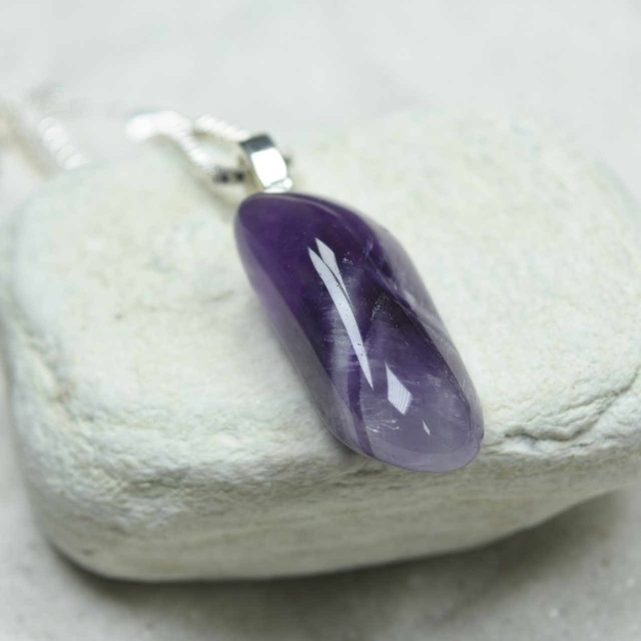 Banded Amethyst Necklace