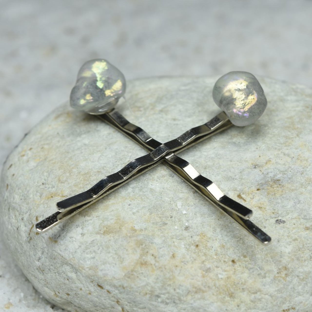 Tumbled Moonstone Hair Pins 