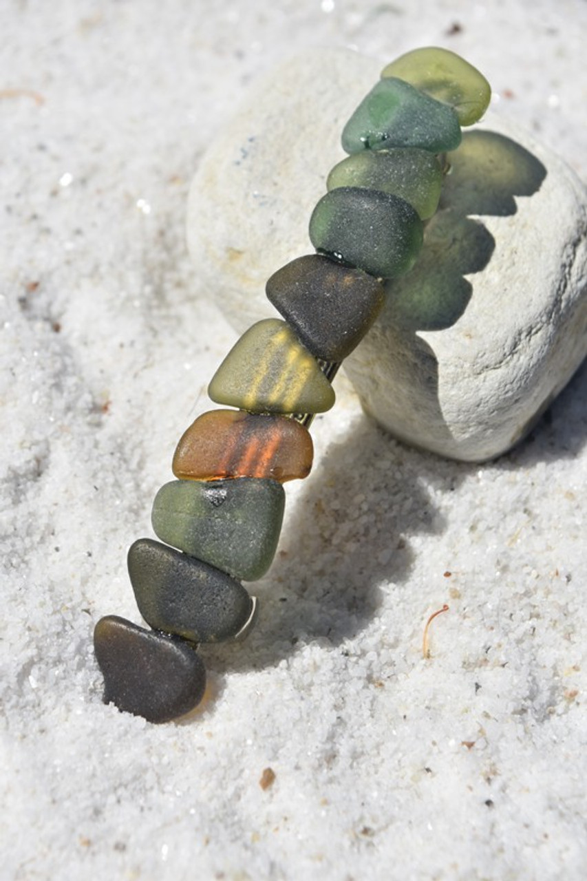 Earth Tones Sea Glass French Barrette 