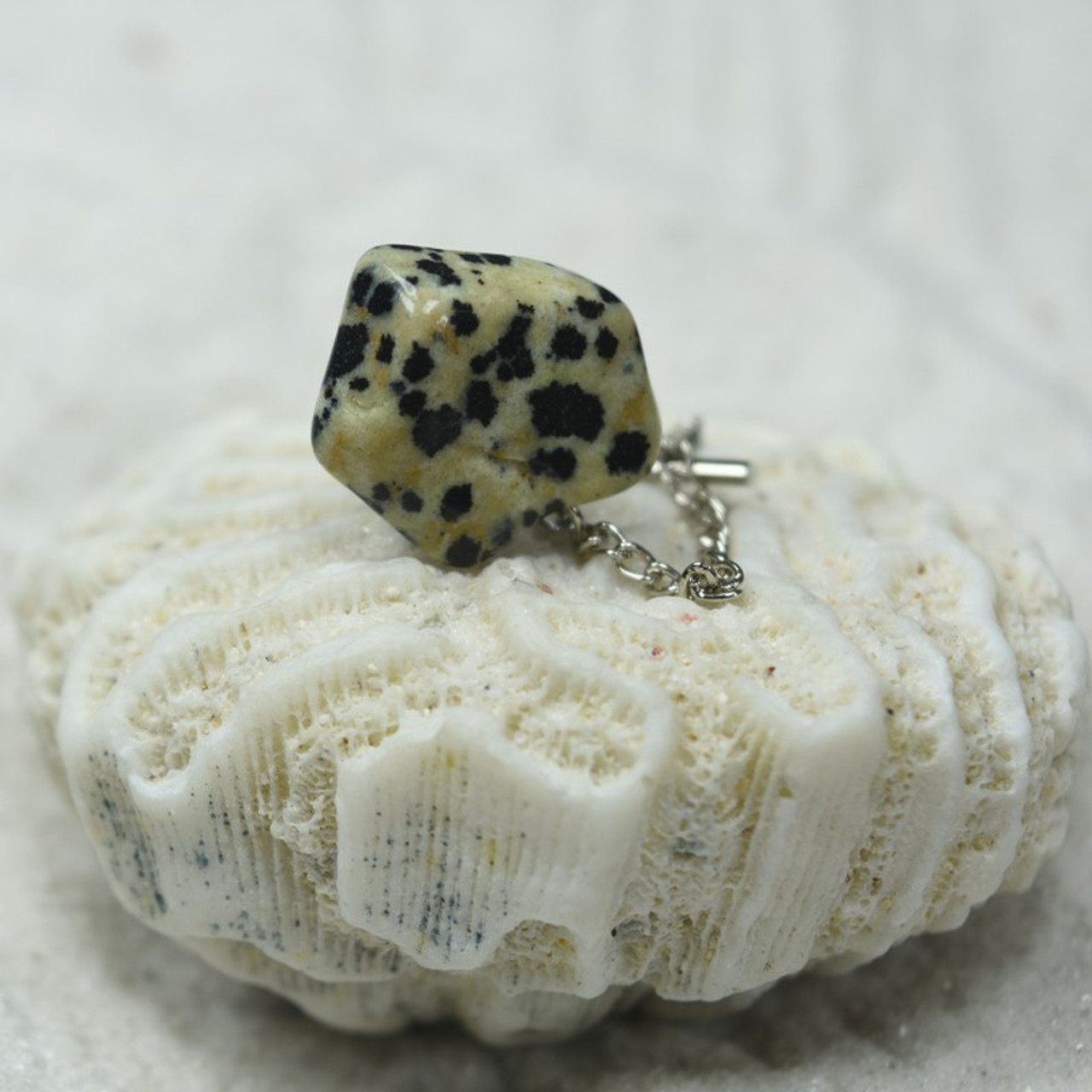 Tumbled Dalmatian Jasper Stone Tie Tack