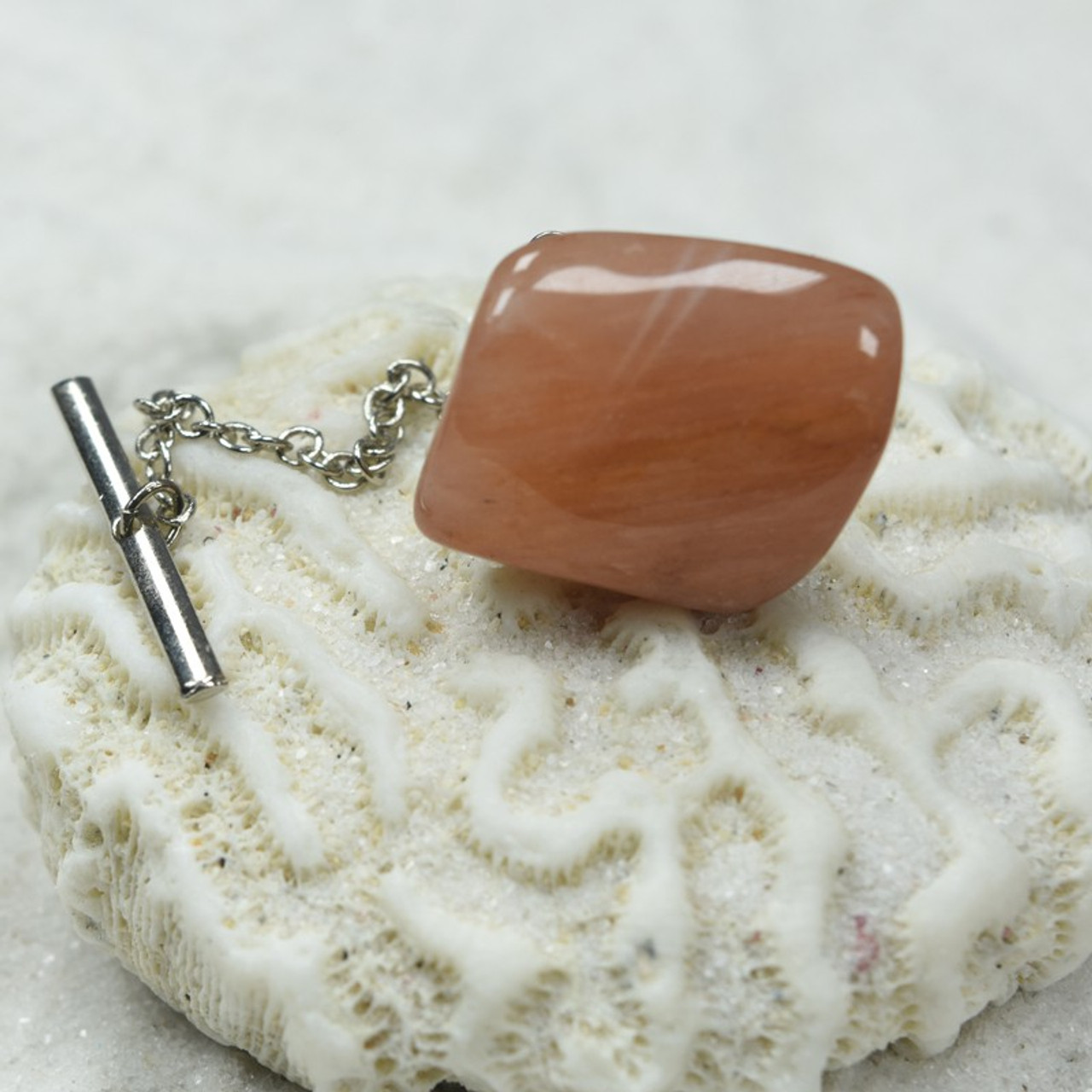 Peach Quartz Stone Tie Tack