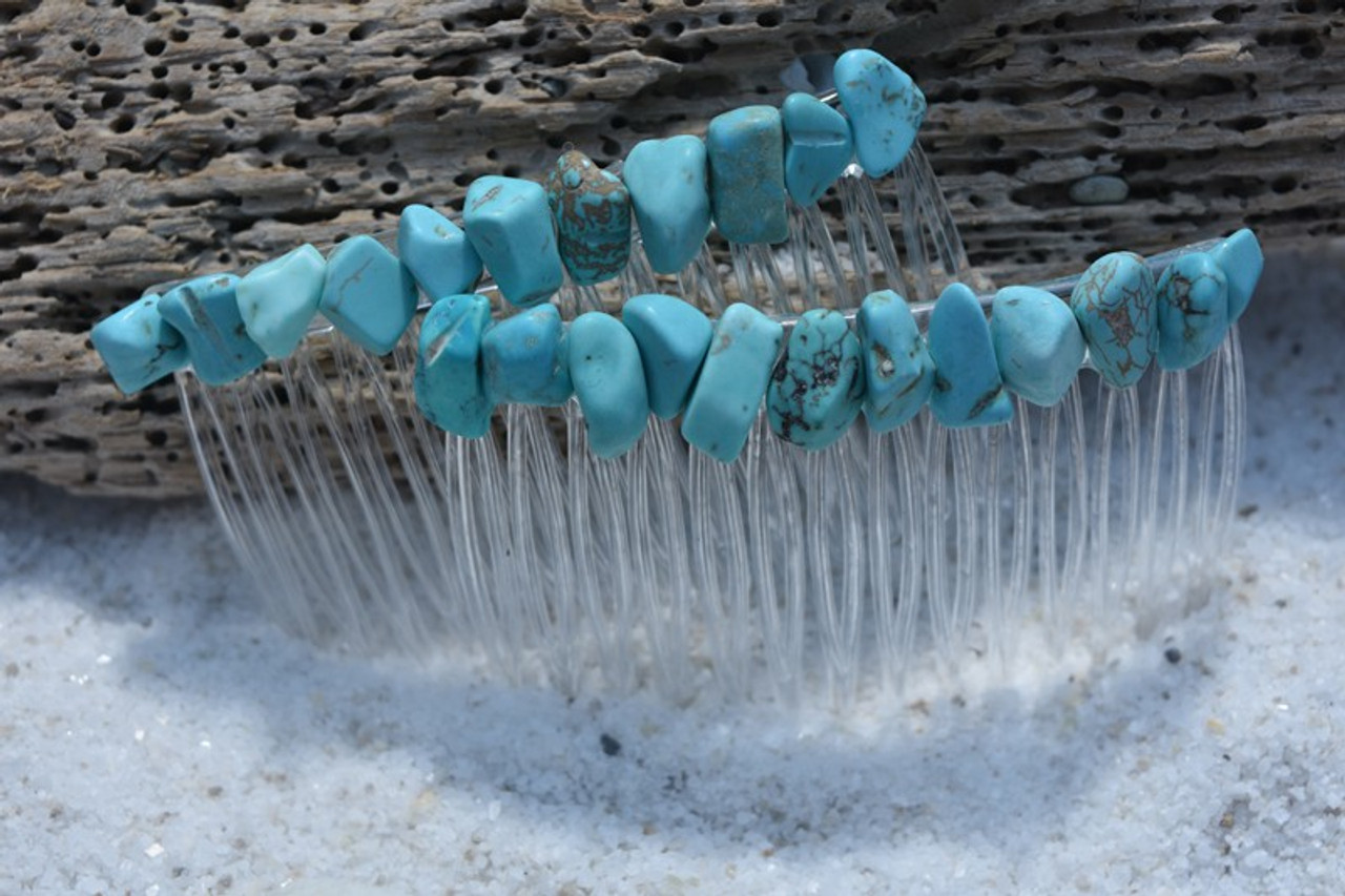 Turquoise Stone Hair Combs (Quantity of 2) - Made to Order