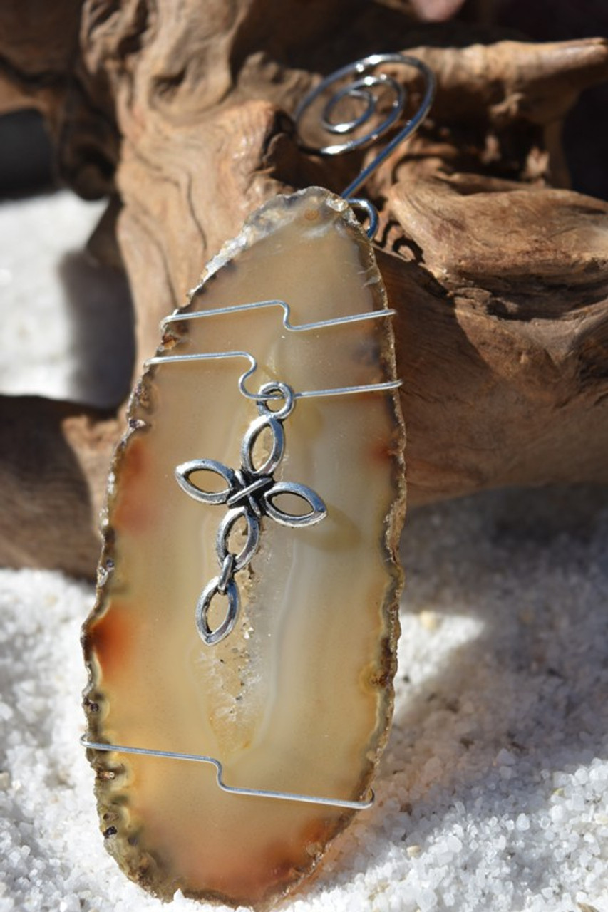 Wire Wrapped Cross Ornament