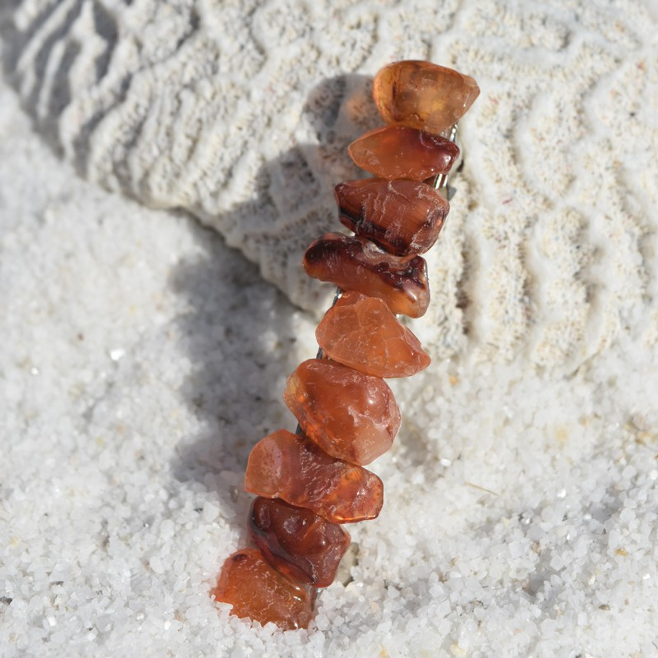 Carnelian Stone French Barrette