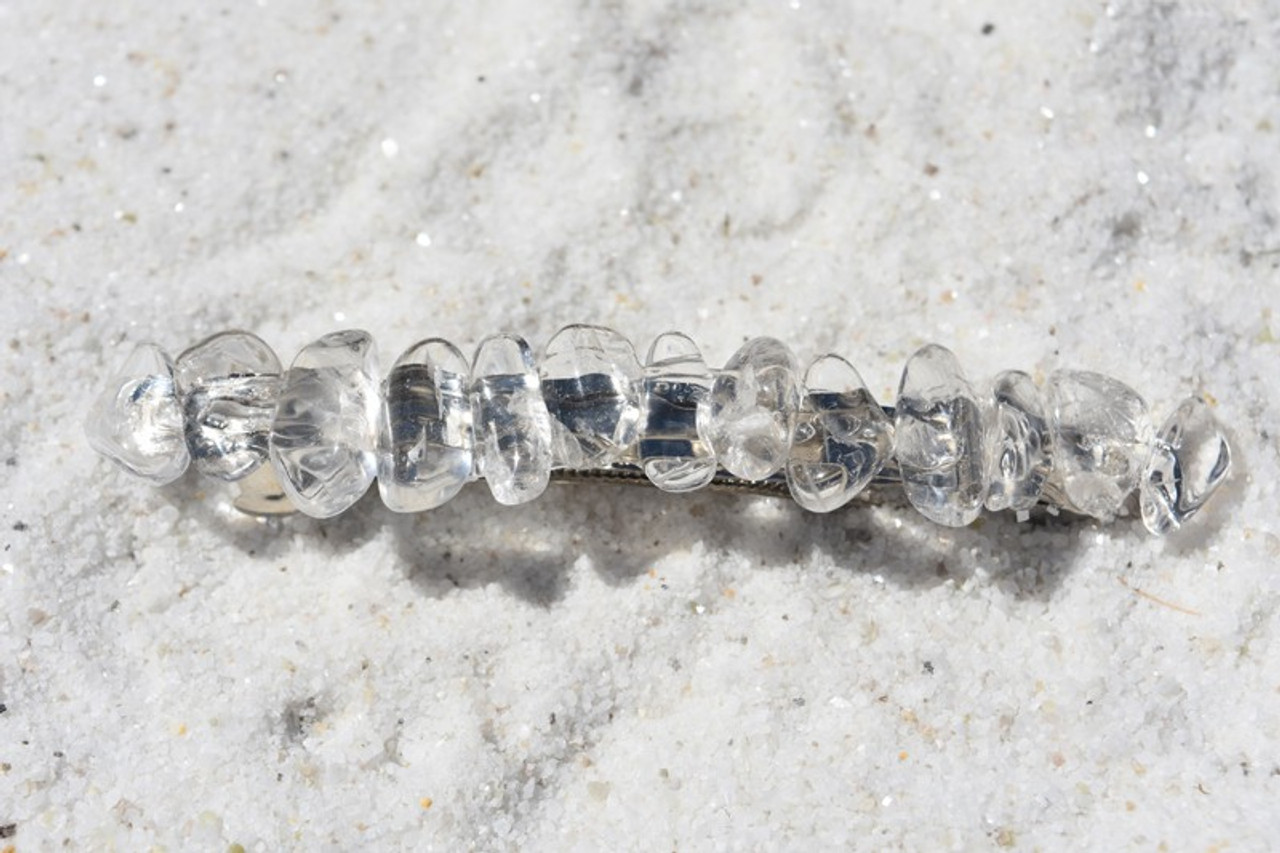 Crystal Quartz Stone Hair Clip