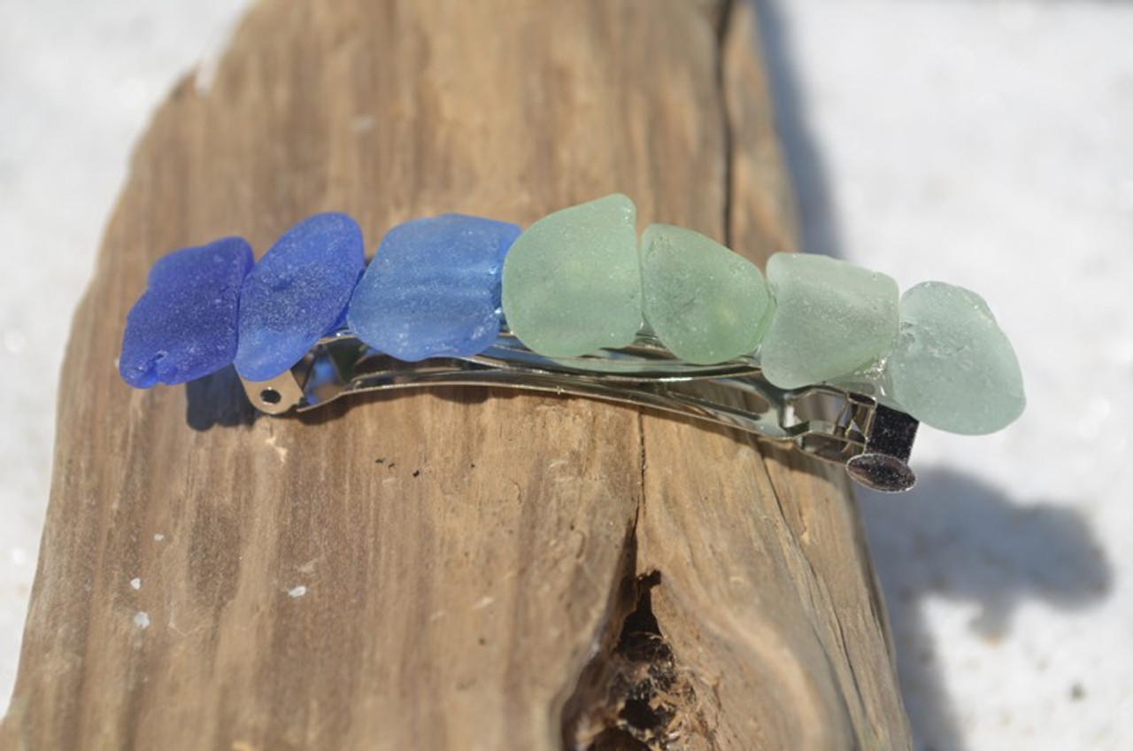 Shades of Ocean Sea Glass Barrette