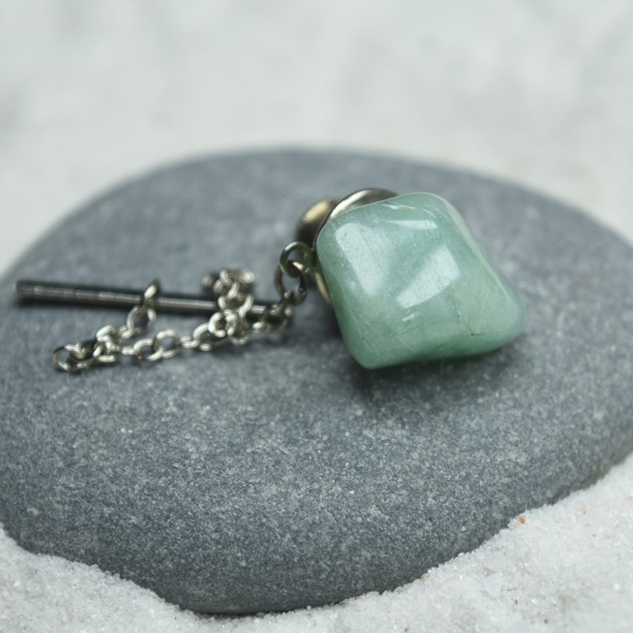 Amazonite Stone Tie Tack 