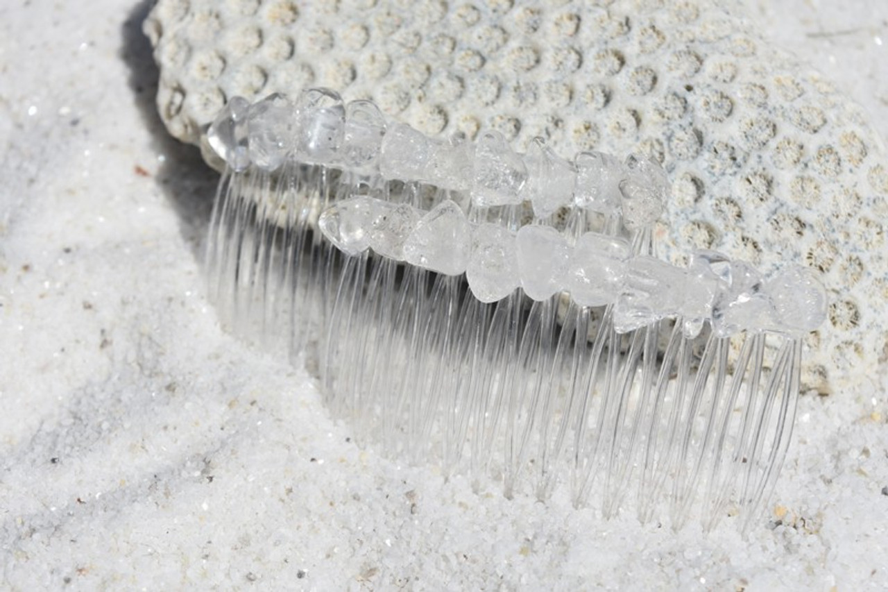 Crystal Quartz Stone Hair Combs