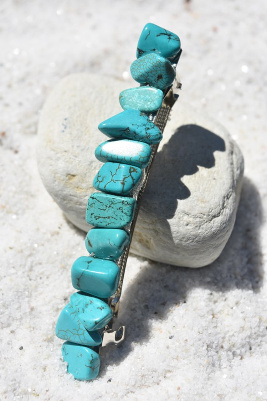 Turquoise Stone French Barrette