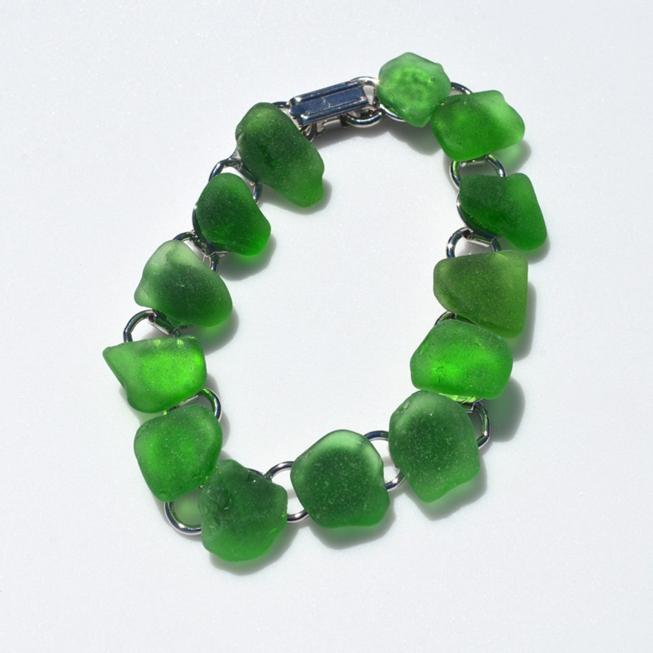 Green Sea Glass Bracelet