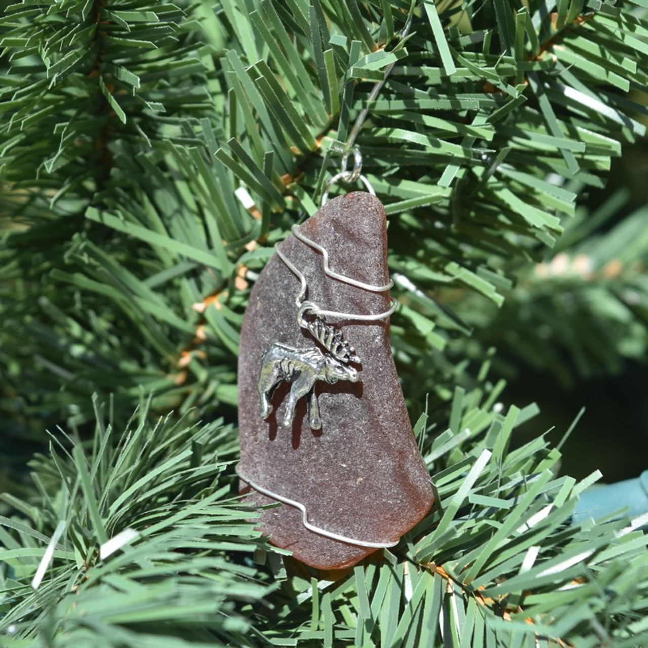 Wire Wrapepd Moose Ornament